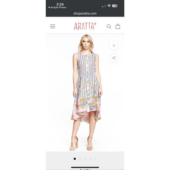 Aratta Women's My Dear Floral Print Sleeveless Dress Multicolor Medium - Picture 2 of 6